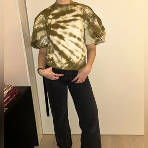 Ulla Johnson Olive Tie-Dye Sweatshirt